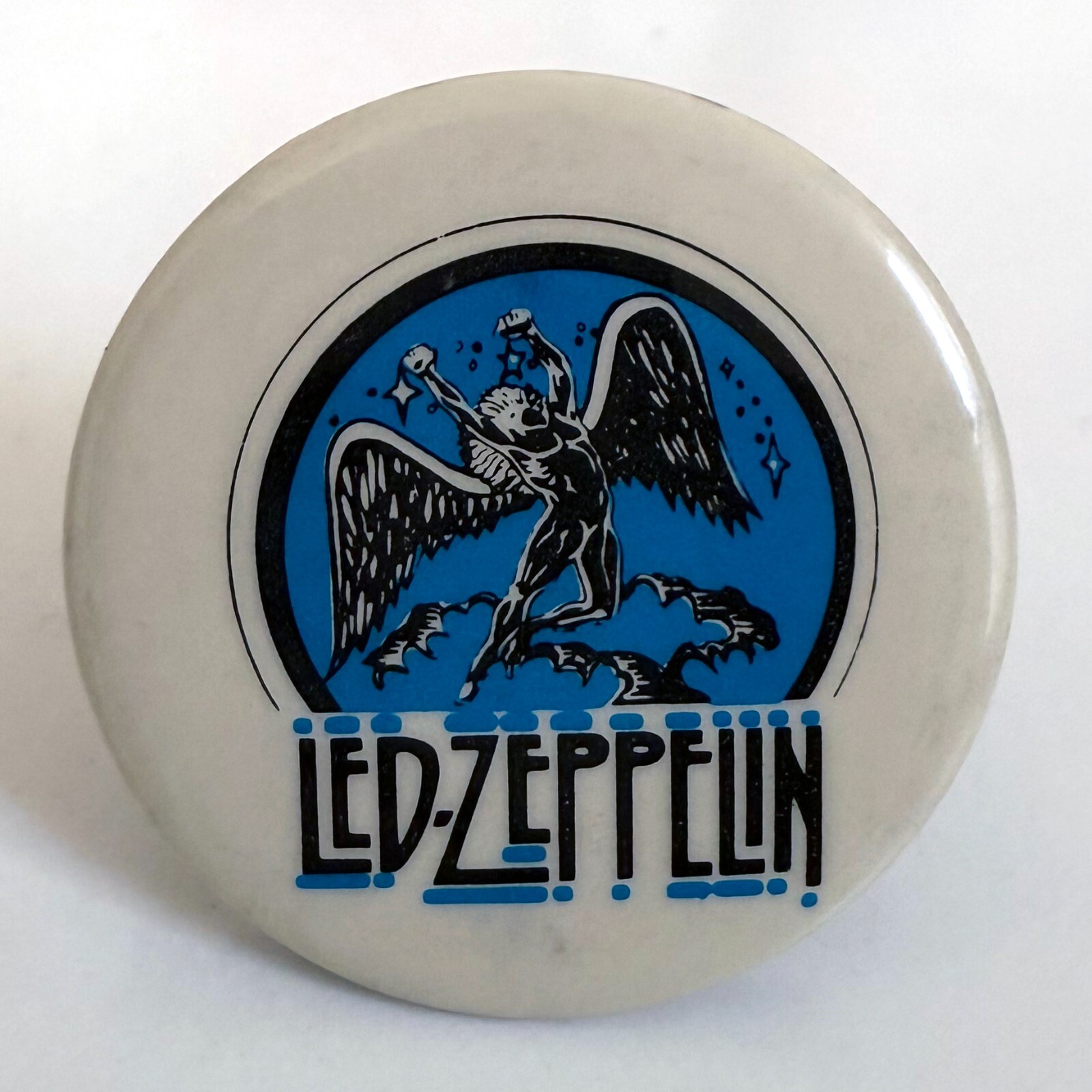 Vintage late 70s LED ZEPPELIN pin badge button Robert Plant Swan Song ...