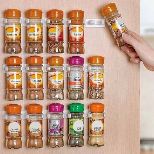 Spice Herb Jar Rack Hold Kitchen Door Storage Organiser Wall Bottle Holder - Picture 2 of 9