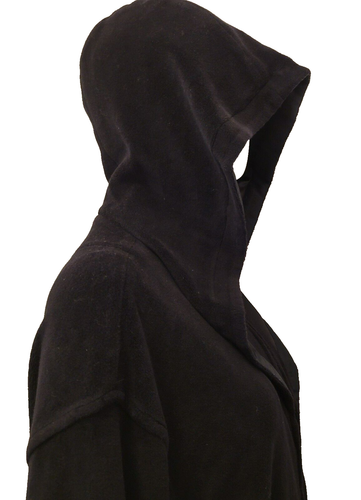 Escada Sport jacket womens medium black oversized velour Italy hooded zip - Picture 8 of 24
