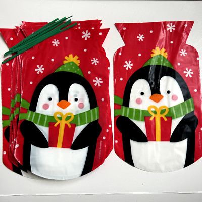 10 x WEIHNACHTSPINGUIN Zellophan GEFALLEN Behandlung Weihnachten Strumpf süße Geschenktüten