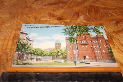 Postcard-B-North High School, Worcester, Mass.-Linen-Unposted