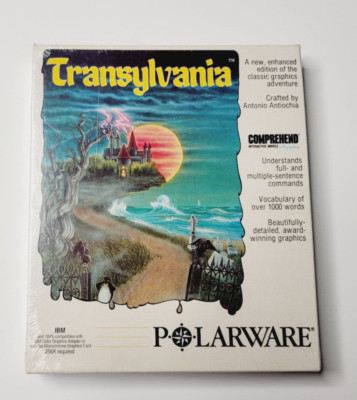 Transylvania (PC, IBM, DOS, 1986) SEALED, Rare Polarware Game