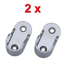 Wandhalter Paar für Ovalrohr Halter Kleiderstange Stangenhalter Garderobe 2x