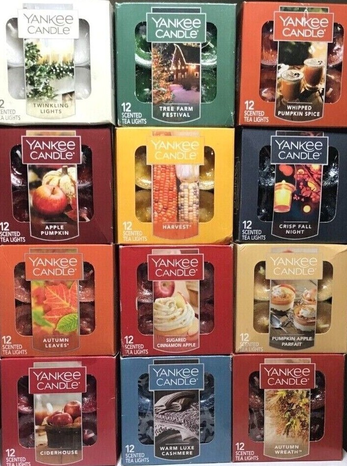 Yankee Candles Tea Light Tealights BOX of 12 CHOICE Tealight Free