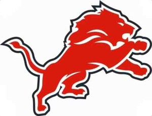 NEW,RED LION DECAL,(LION IS 4" X 5 1/4"approx.) WITH WHITE BORDER, 4 3/4" 5 3/4"
