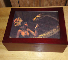 Custom Art Picture Storage Box / Mahogany Color.