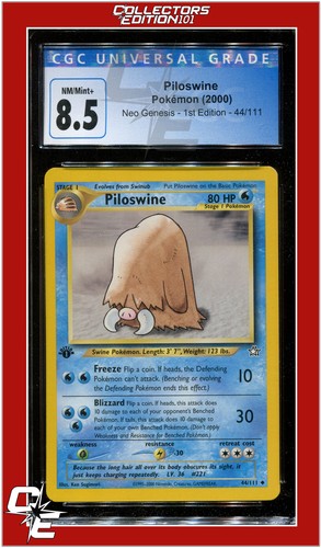 Piloswine (1st Edition) graded CGC 8.5 for sale on eBay