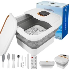 UNIFULL Collapsible Foot Spa Bath with Heat, Motorized Massager, Touch Screen...
