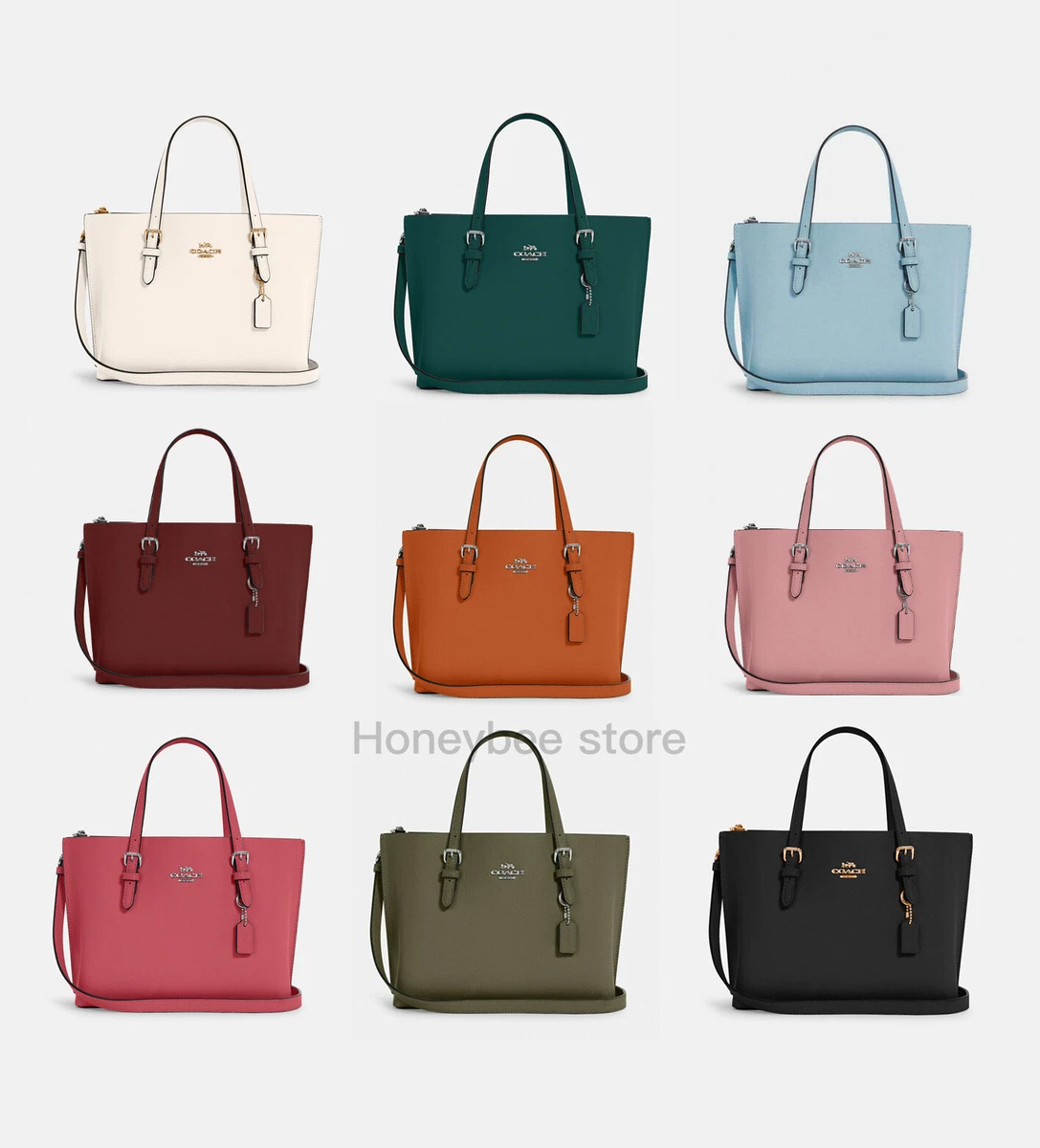 NWT Coach Mollie Tote 25 with crossbody strap Pebble Leather Various Colors
