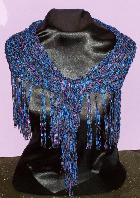 Dressy Shawlette -Purple/Black- Shawl -  Perfect for Parties and the Holidays!!!