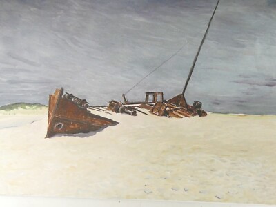 Robert Eid 2005 Öl auf Presspappe Neulich im Sandkasten 50x70 cm MÄ-213