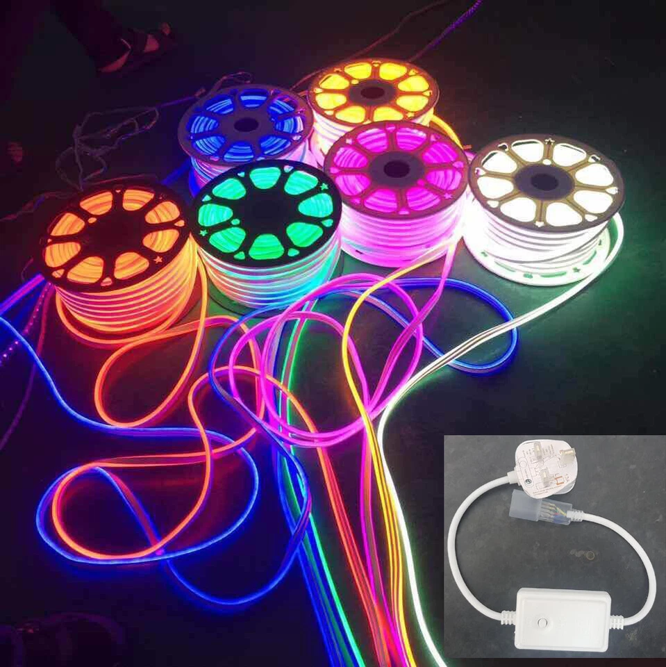 220V 240V LED Neon RGB Flex Seil Lichtleiste Flexibel Innen Außen Beleuchtung - Bild 2 von 3