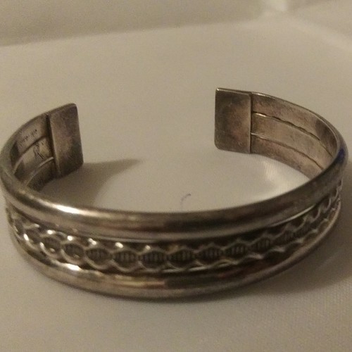 Bracelet Sterling Silver Southwest Cuff Signed DKW