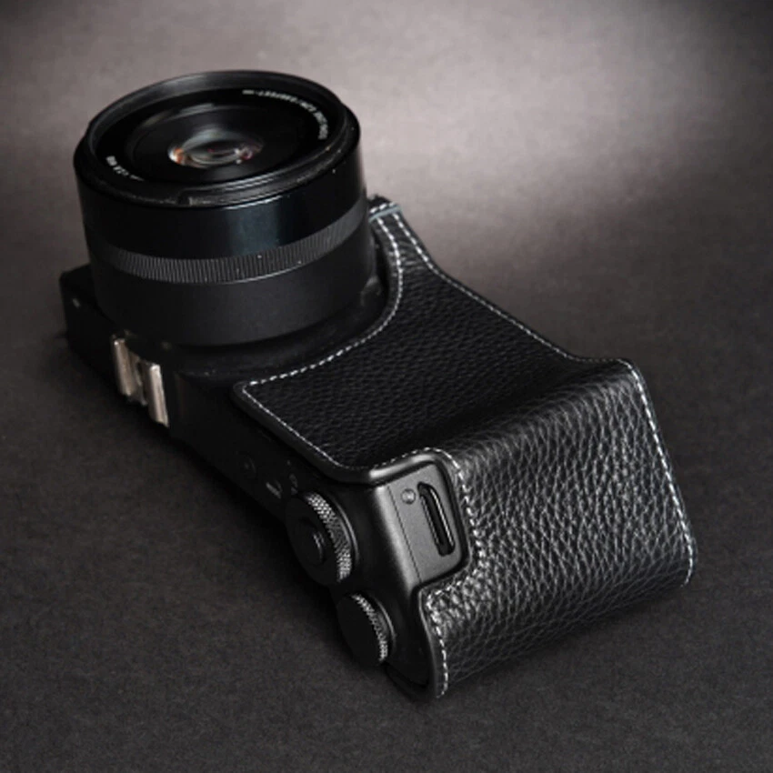 Funda de media cámara de cuero genuino hecha a mano para Sigma DP0Q DP1Q dp2q dp3q Foto 3 de 4