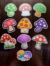 STICKERS x 10 MUSHROOM Large Vinyl Stickers MU3