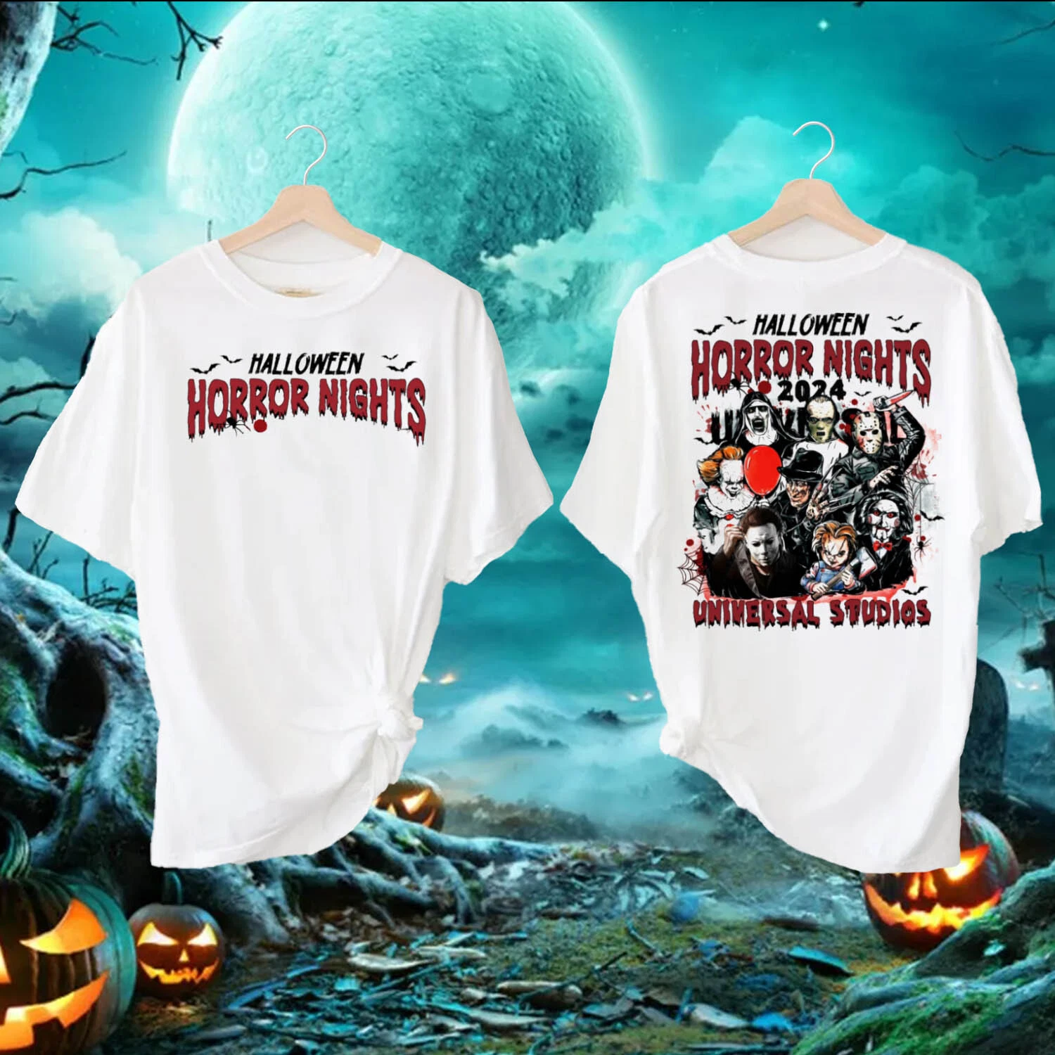 Halloween HN 2024 - Universal Studios Scary Characters T-Shirt