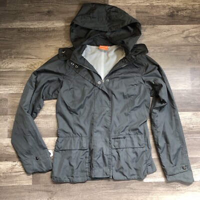 Merrell Jacket Womens Small Gray Lightweight Mesh Lined Hooded Windbreaker