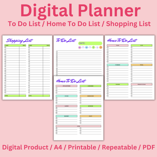 Digital To-Do List & Planner For GoodNotes – A4 Weekly PDF For IPad, Tablet & Print