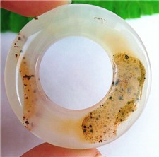 50x5mm Gray Agate Donuts Pendant Bead HL80113