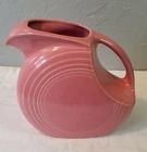 Vintage Fiesta Pink Pottery Disc Pitcher 7 Inches Tall