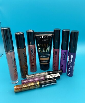 NYX Makeup Paket Foundation Lipgloss Glitzer Eyeliner 4er Set perfektes Geschenk neu