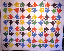 AA AMERICAS ANTIQUES VINTAGE AMISH BASKETS QUILT 1980S