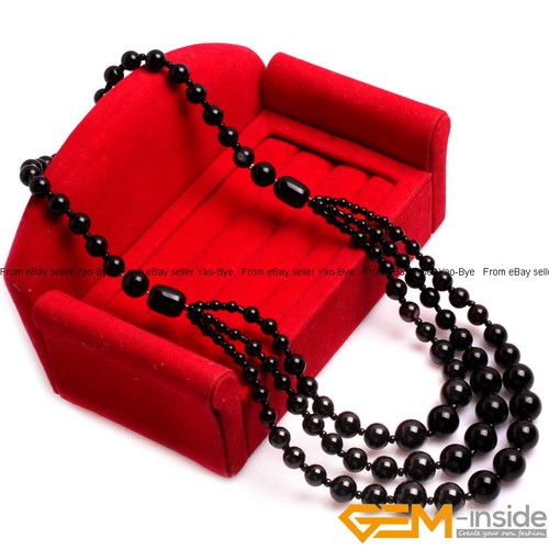 8-12mm Gemstone Round Beaded Fashion Long Necklace For Women 19 Inch Handmade AU - Foto 42 di 82