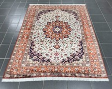 seidenteppich handgeknüpft Ghom sehr fein 140/200 ( FRISCH GEWASCHEN)