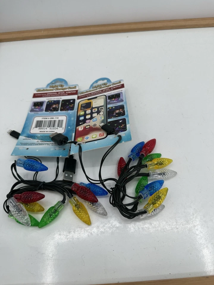 Christmas LED Lights Christmas USB Charger Cable Cord iPad iPhone AirPod X 2 - Image 4 of 4