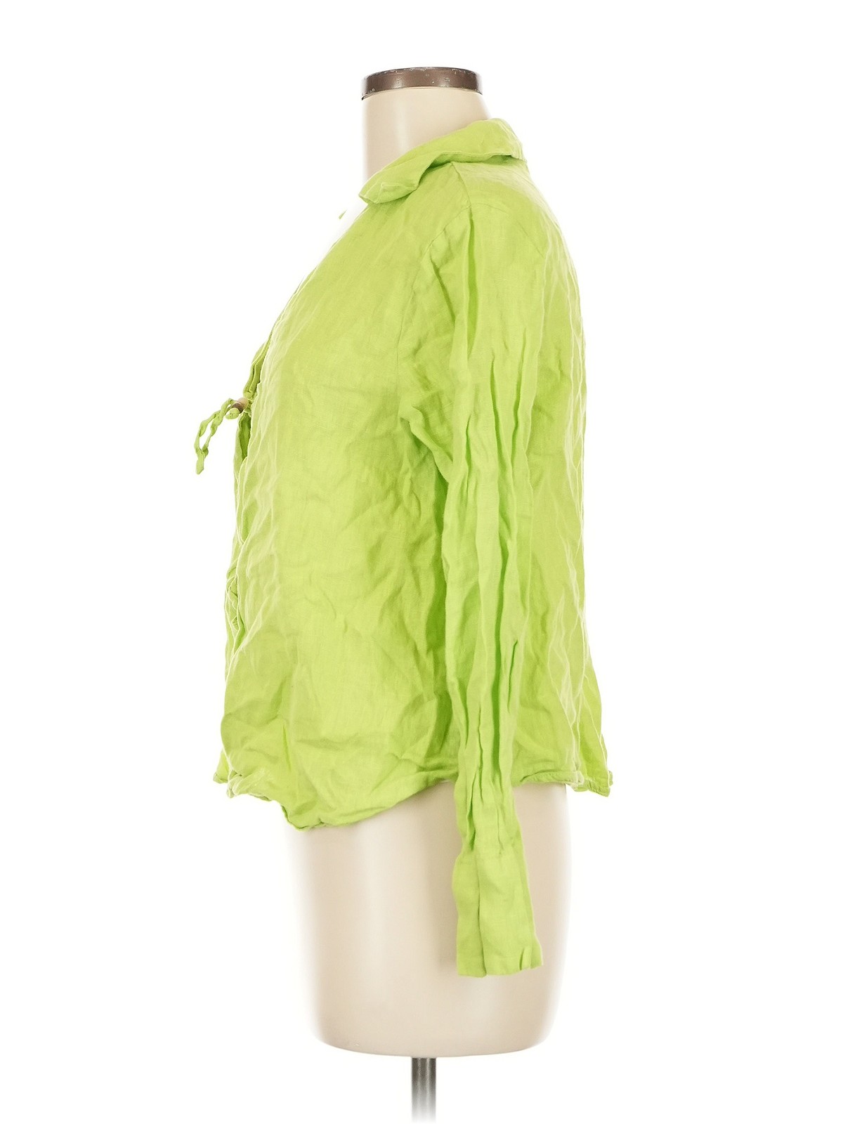 Zara Women Green 3/4 Sleeve Blouse M thumbnail 4