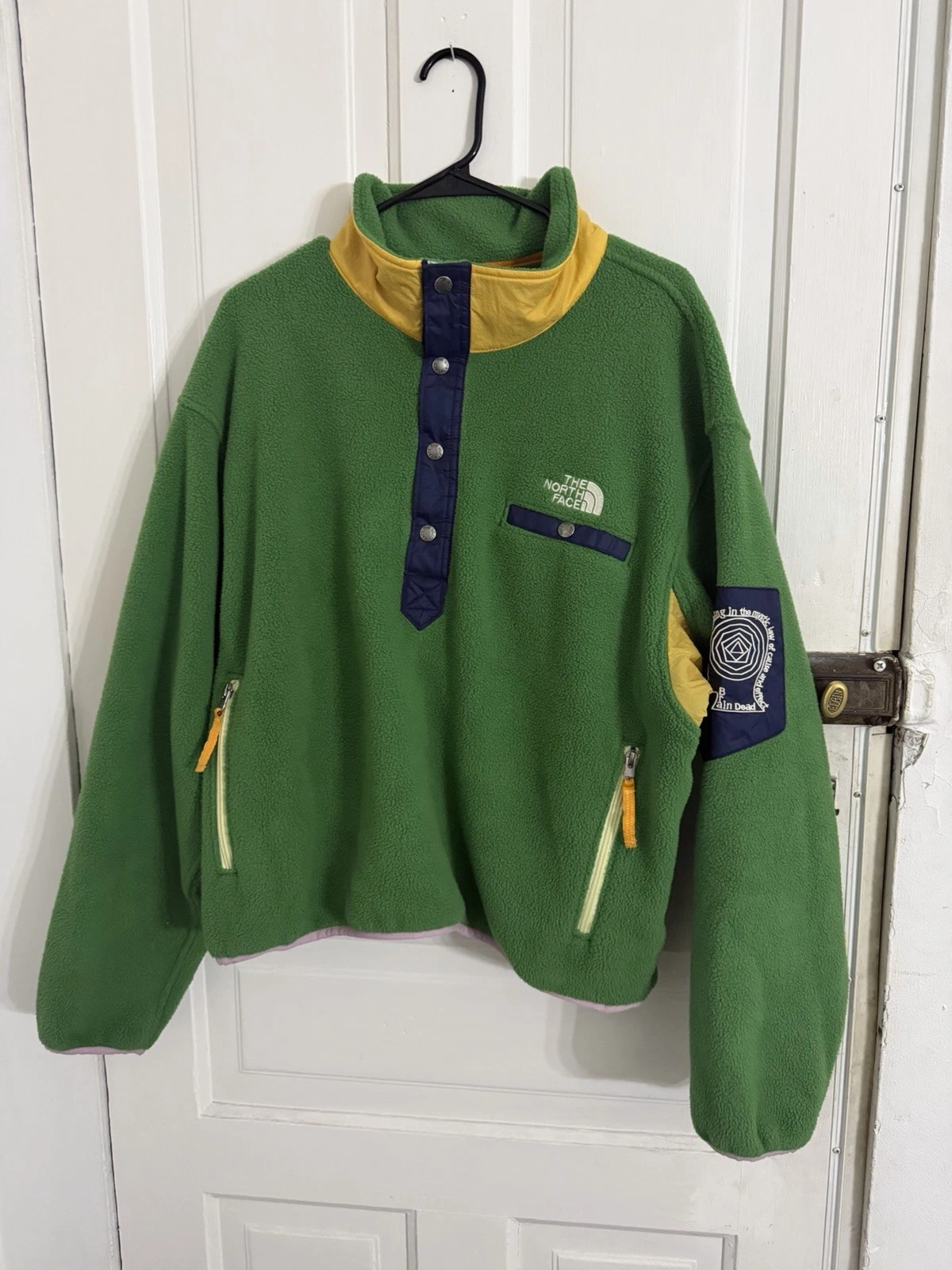 North Face x Brain Dead 89 Placket Pullover Fleece Green Size Large - product detail image 1