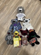 Vtg Grateful Dead Bean Bear Plush Lot Liquid Blue, Most Of Bears Are Exclusive