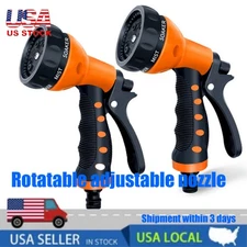 8 Spray Patterns-Heavy Duty Garden Hose Nozzle, Leakproof, Car, Lawn, Pets NEW