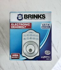 Brinks Electronic Deadbolt Keyed Entry Satin Nickel Finish 2686-119