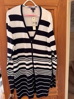 Long Tall Sally long cardigan - size XL - navy and cream stripe - BNWT