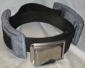 Tekna Scuba Dive Diver Weight Belt Nylon Black w Two 6 lb Lead Hard Weights
