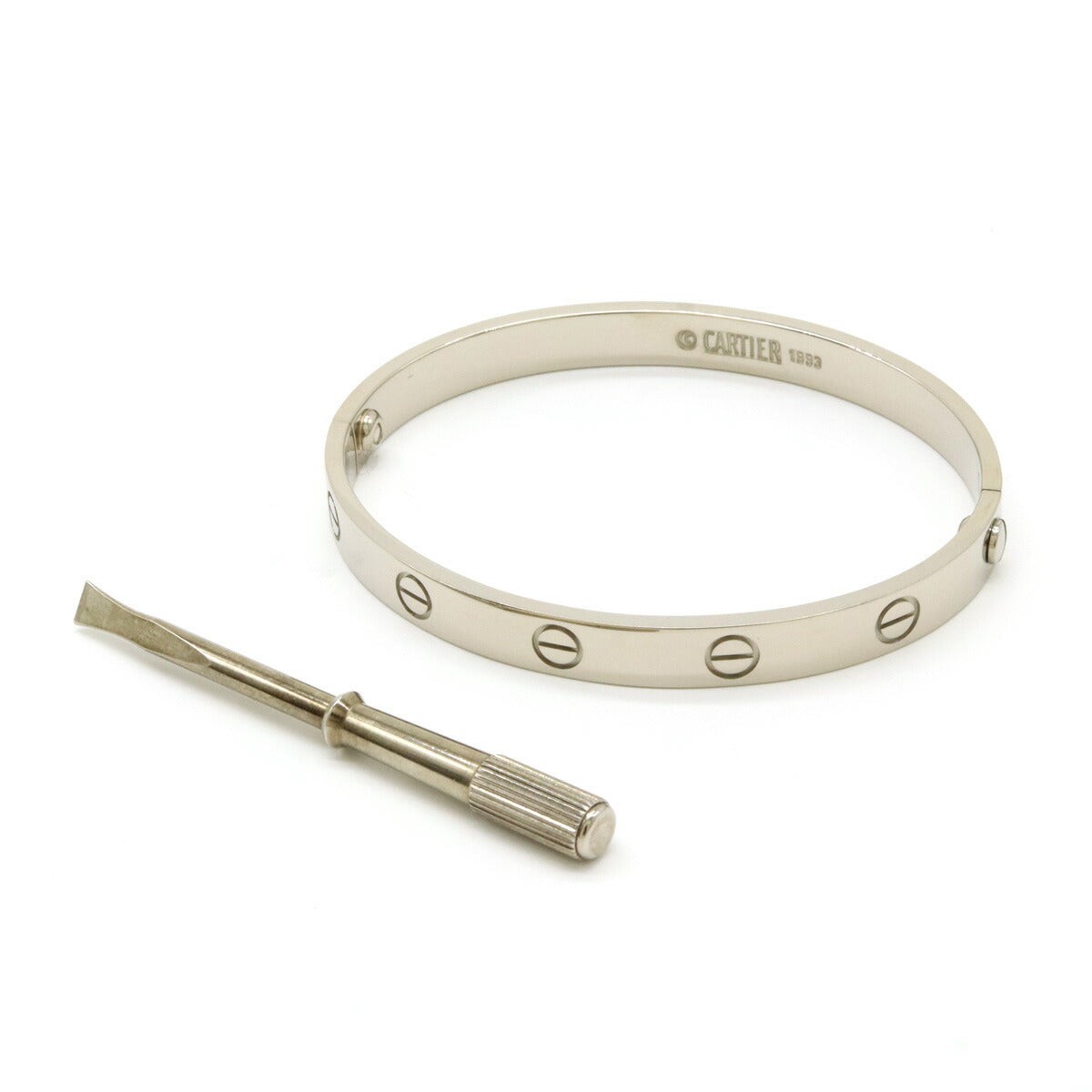 Cartier 18K White Gold Love Bracelet Size 17 B6005600 for Women-image