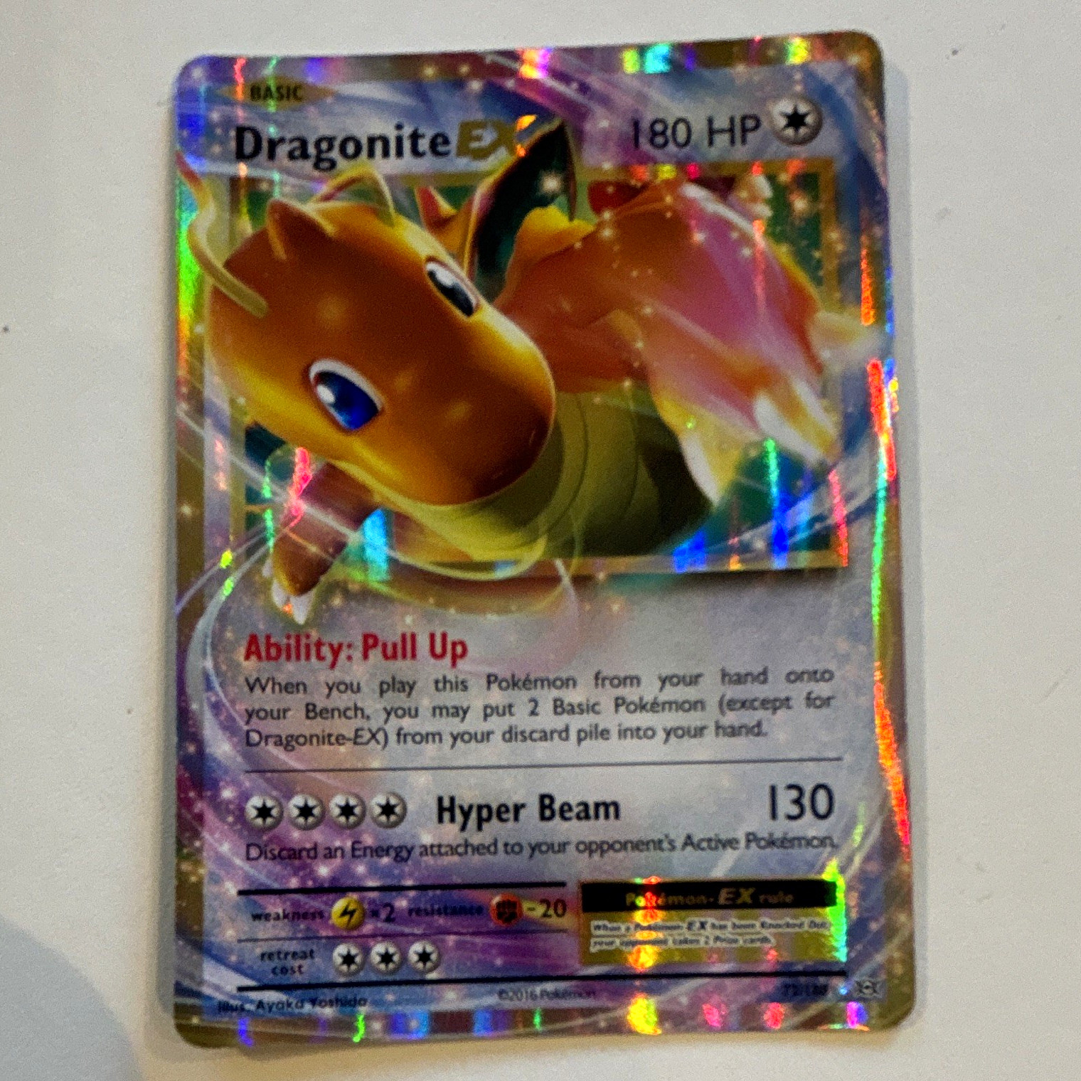 The Pokémon Company Pokémon TCG Dragonite EX 72/108 Holo Ultra Rare EN