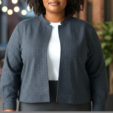 Women's Vintage Jacket Size 18W Plus Size Zip Up Professional Shacket Great Con