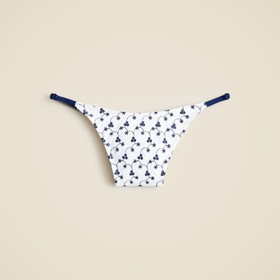 New JCREW Size XS Eyelet '90s No-tie String Bikini Bottom White Navy $98 CJ775