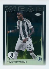 2024-25 Timothy Weah Topps Chrome Black Lava Refractor Juventus Soccer Card 9/10