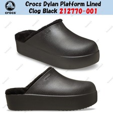 Crocs Dylan Platform Lined Clog Black 212770-001 Unisex Size