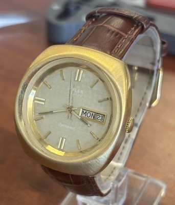 Vintage Wyler Dynawind Automatic Watch Checkered Dial | eBay