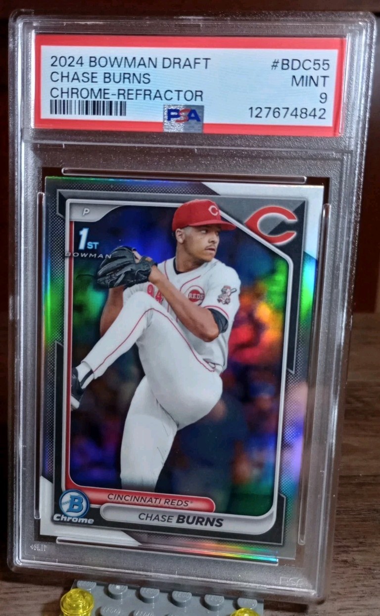 Chase Burns 🔥 2024 Bowman Draft Chrome 1st Bowman Refractor PSA 9 # BDC-55 ⚾