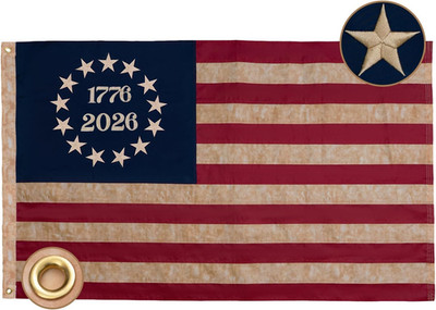 Vintage 1776 2026 Betsy Ross Flags 3X5 Ft Embroidered 250Th Anniversary American