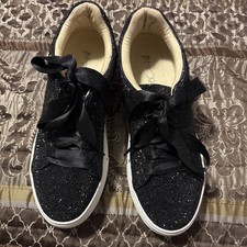 Women s Betsy Johnson SB SIDNEY Black Platform Glitter Sneakers 9.5