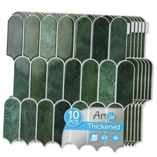 Heavy-Duty Peel and Stick Backsplash, Self-adhesive 12 x 12 Inch Dark Green