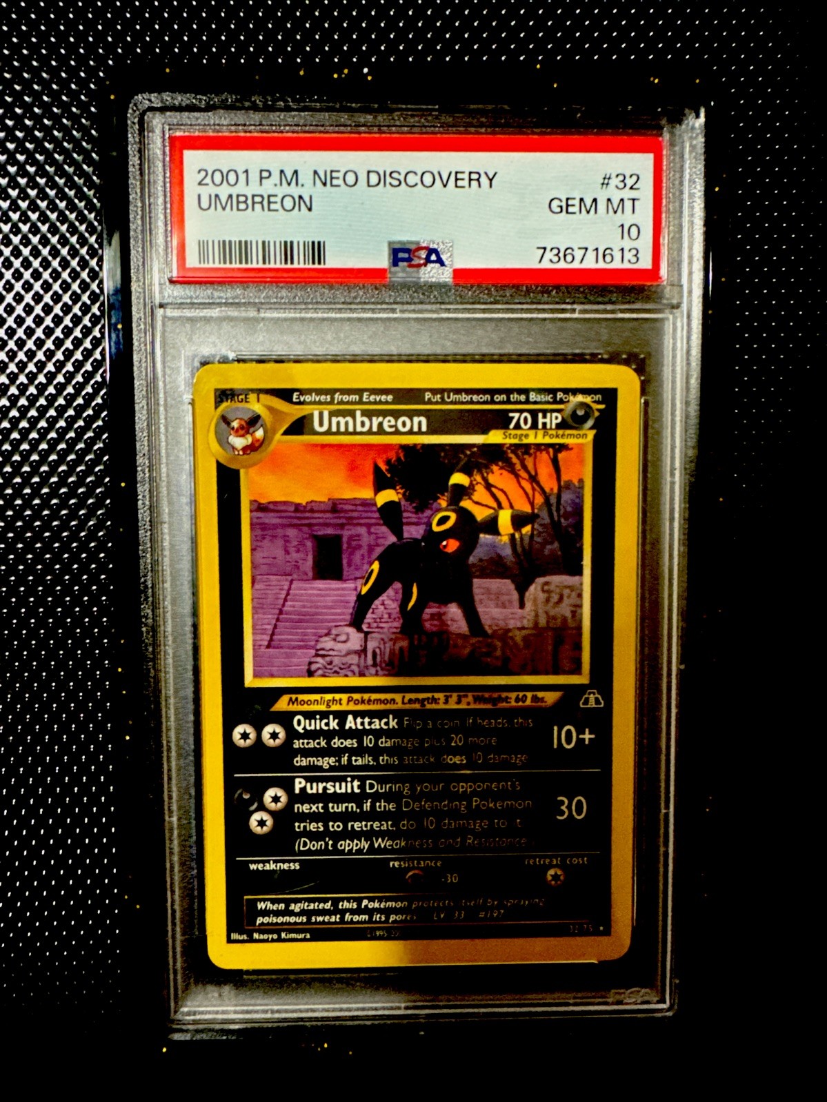 Pokemon Umbreon Neo Discovery 32/75 PSA 10 Gem Mint Pop 125 Rare Unlimited