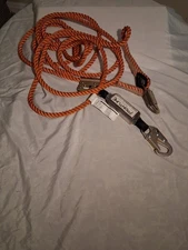 Frontline Premium Vertical Lifeline 25' + Fall Protection Safety Lanyard 6'