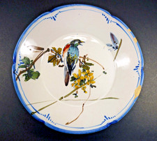 Assiette peinte polychrome Dammouse Laurin à Bourg-la-Reine fin XIX eme